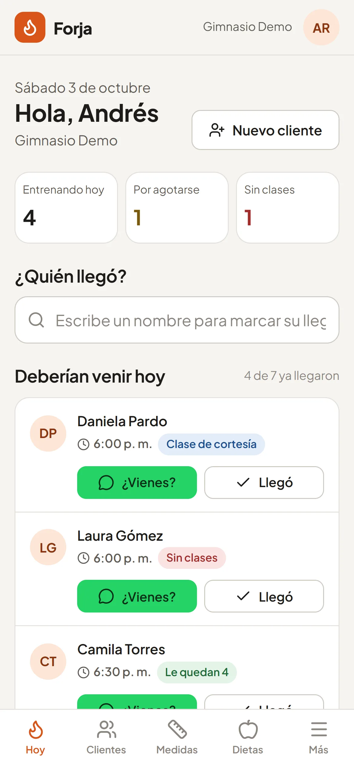 Pantalla Hoy de Forja